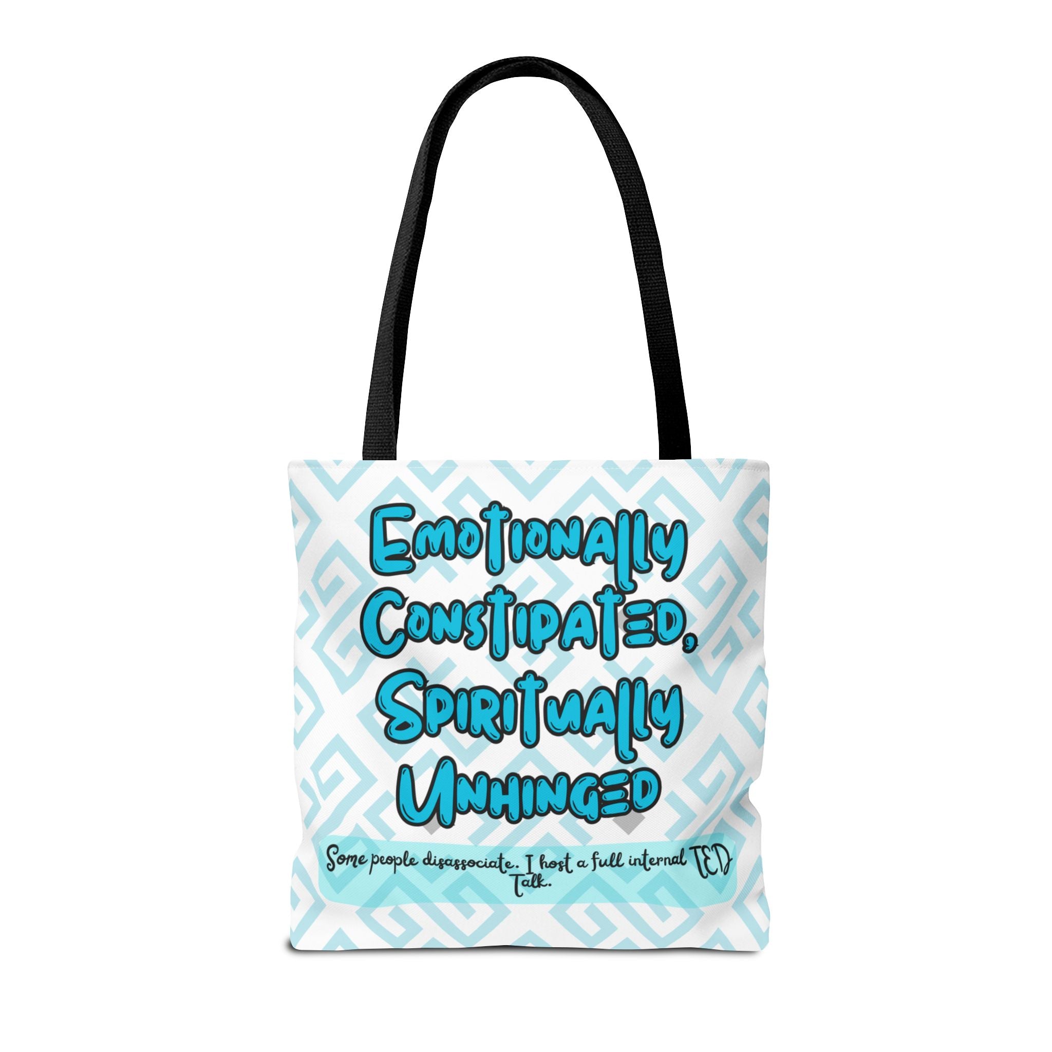 motional Constipation Tote, Spiritually Unhinged Funny Tote Bag for Sarcastic Souls