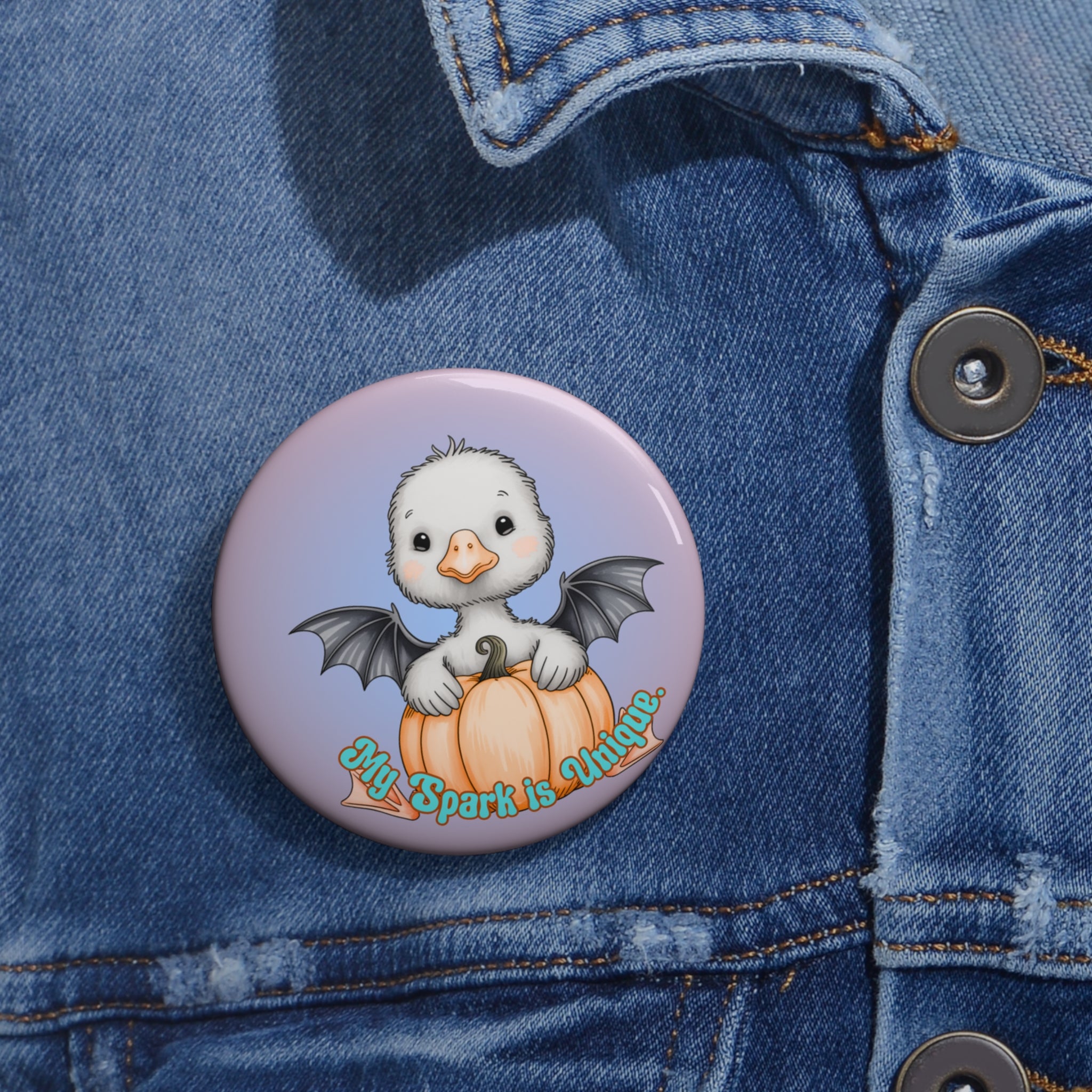 Neurodivergent-My Spark Is Unique- Goose with Bat Wings Badge