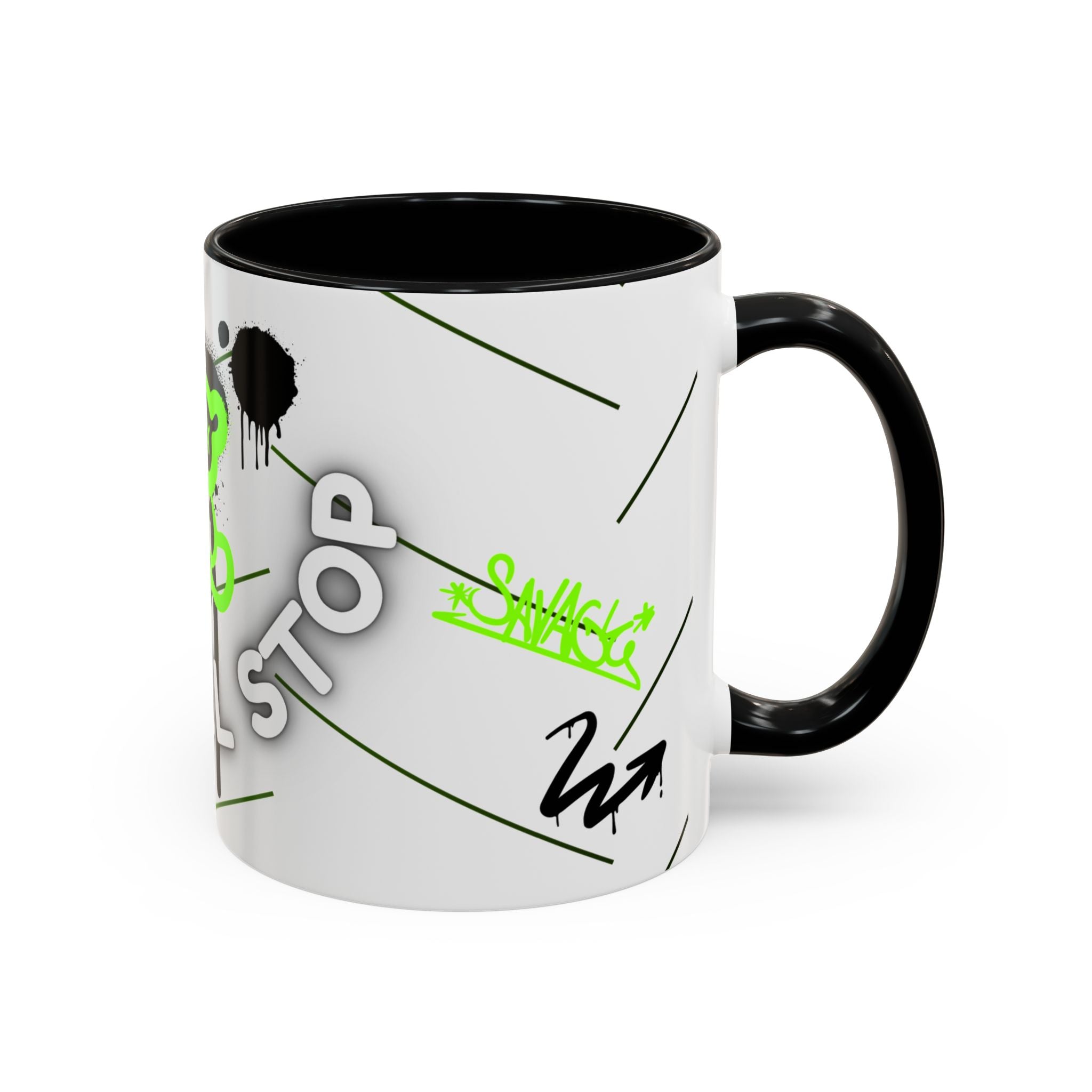 No! Full Stop Mug – Neon Graffiti Bear