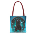 Witch Please Tote Bag – Gothic Black Cat, Spooky Moon Phases, Witchy Aesthetic Shopper