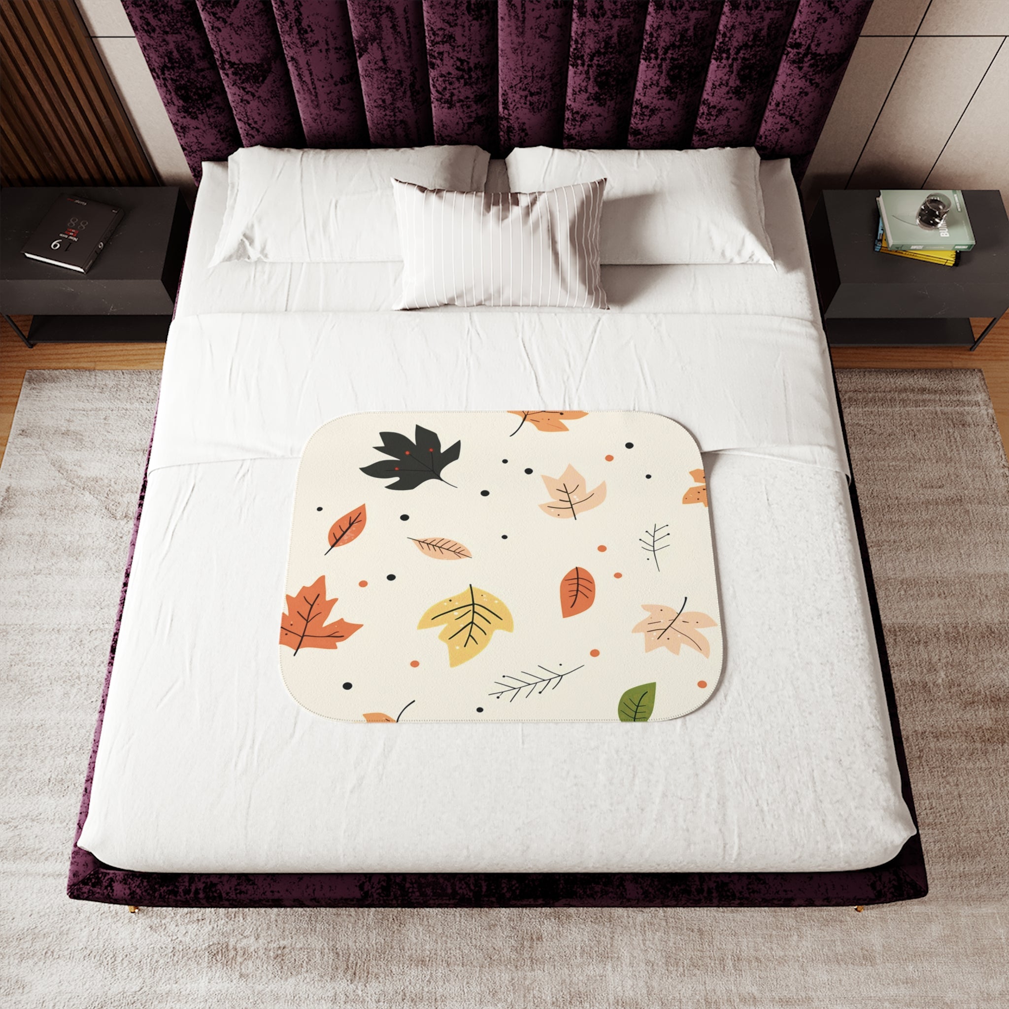 Crisp Leaves Sherpa Blanket – Snug & Seasonal