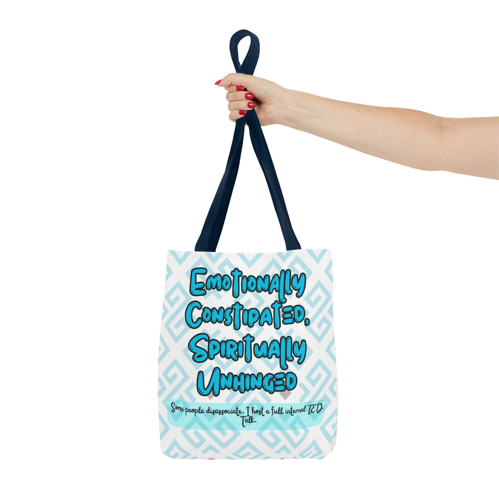 motional Constipation Tote, Spiritually Unhinged Funny Tote Bag for Sarcastic Souls