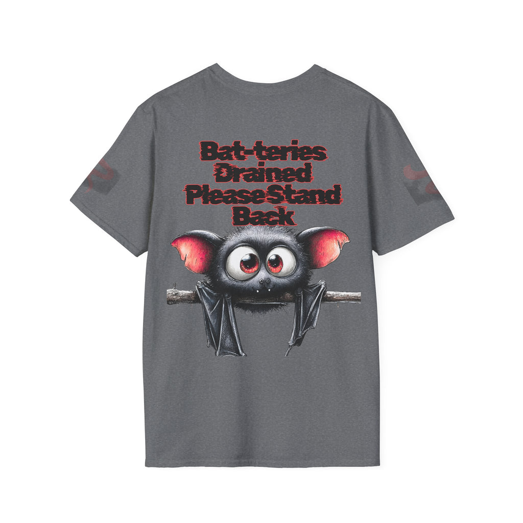 Bat-teries Drained – Cute and Funny Bat T-Shirt