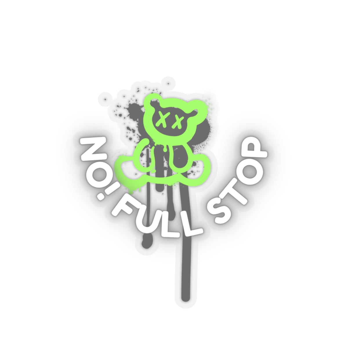 No! Full Stop – Neon Bear Sticker