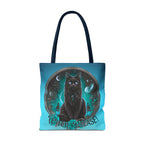Witch Please Tote Bag – Gothic Black Cat, Spooky Moon Phases, Witchy Aesthetic Shopper