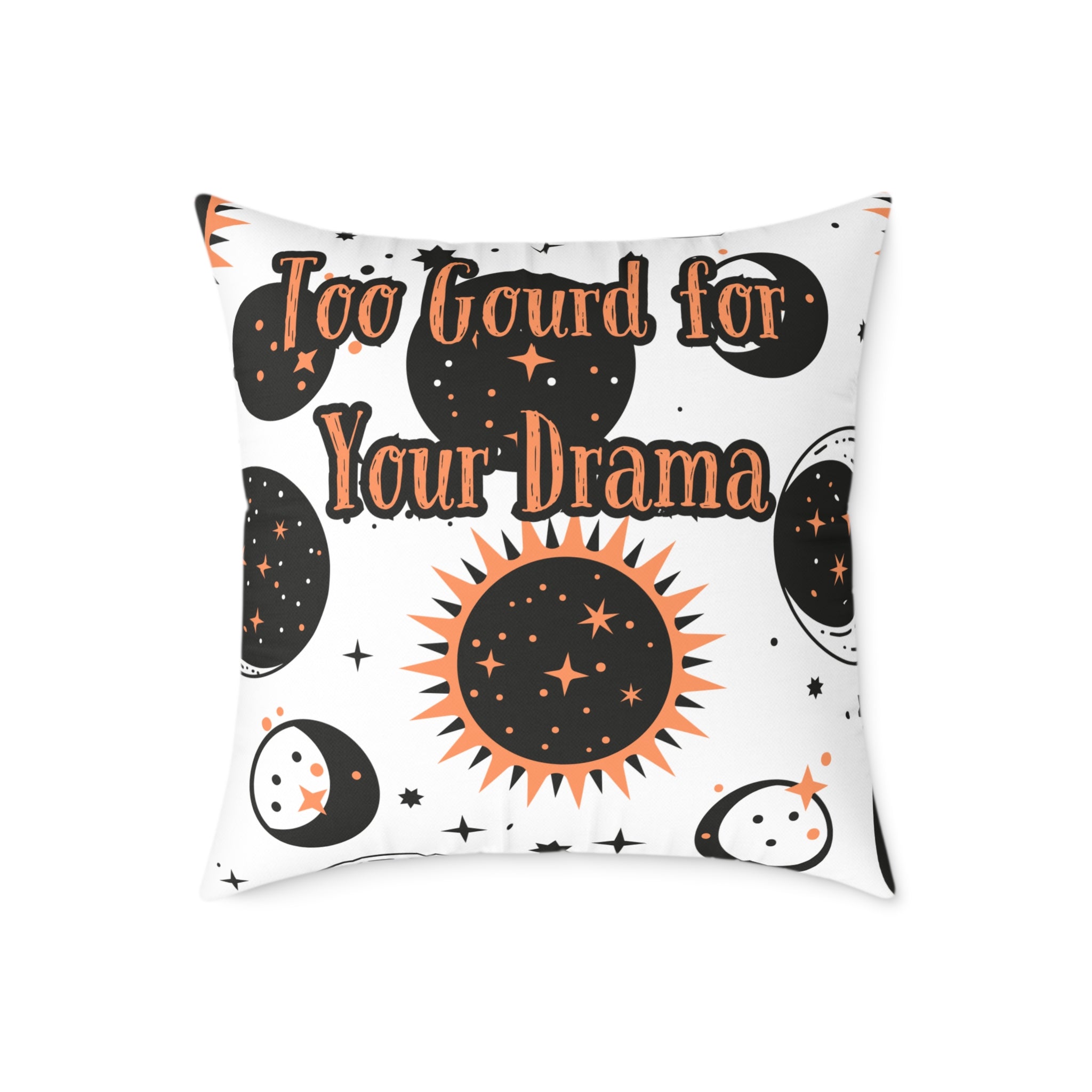 Too Gourd for Your Drama – Celestial Sun & Moon Throw Pillow