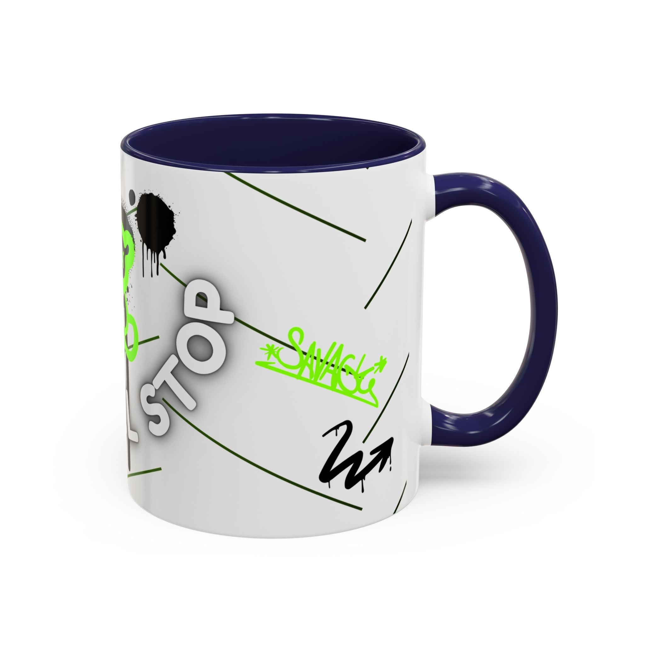 No! Full Stop Mug – Neon Graffiti Bear