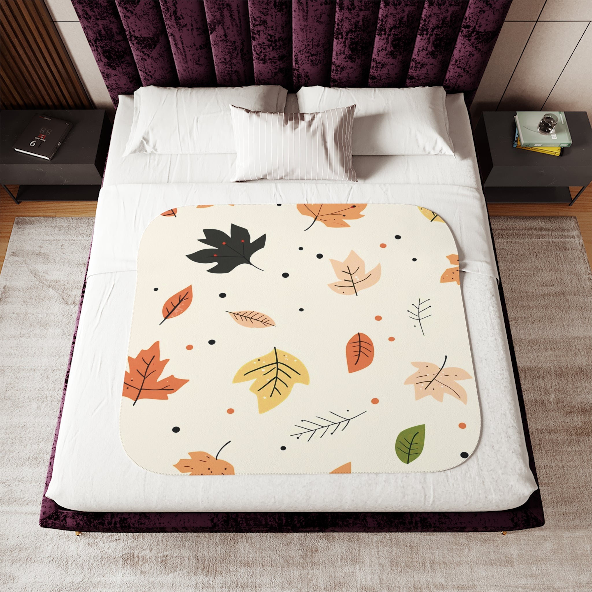 Crisp Leaves Sherpa Blanket – Snug & Seasonal