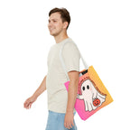 Kawaii Ghost Tote Bag, Pastel Halloween Trick or Treat Bag, Cute Spooky Aesthetic Tote, Pink Orange Ghost Shopper, Fun Halloween Gift