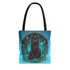 Witch Please Tote Bag – Gothic Black Cat, Spooky Moon Phases, Witchy Aesthetic Shopper