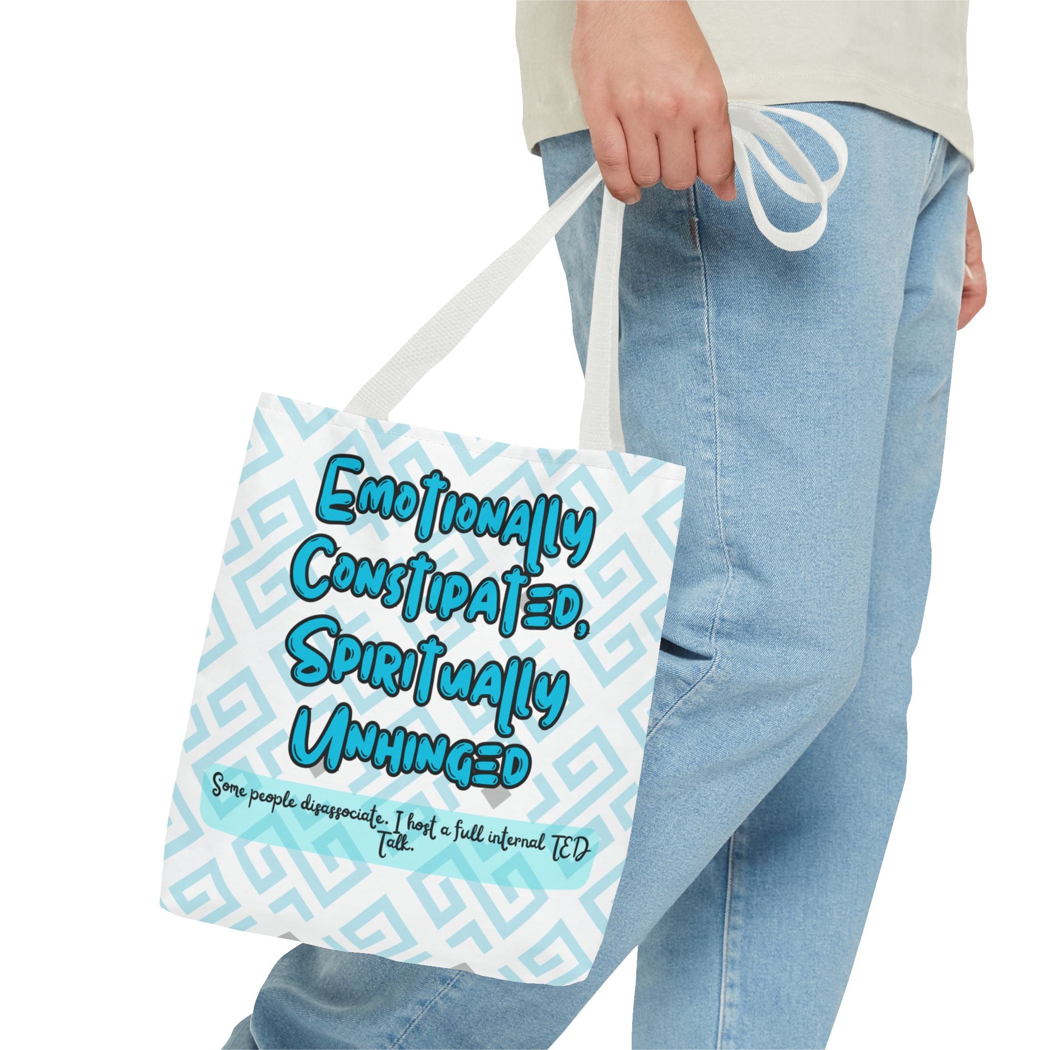 motional Constipation Tote, Spiritually Unhinged Funny Tote Bag for Sarcastic Souls