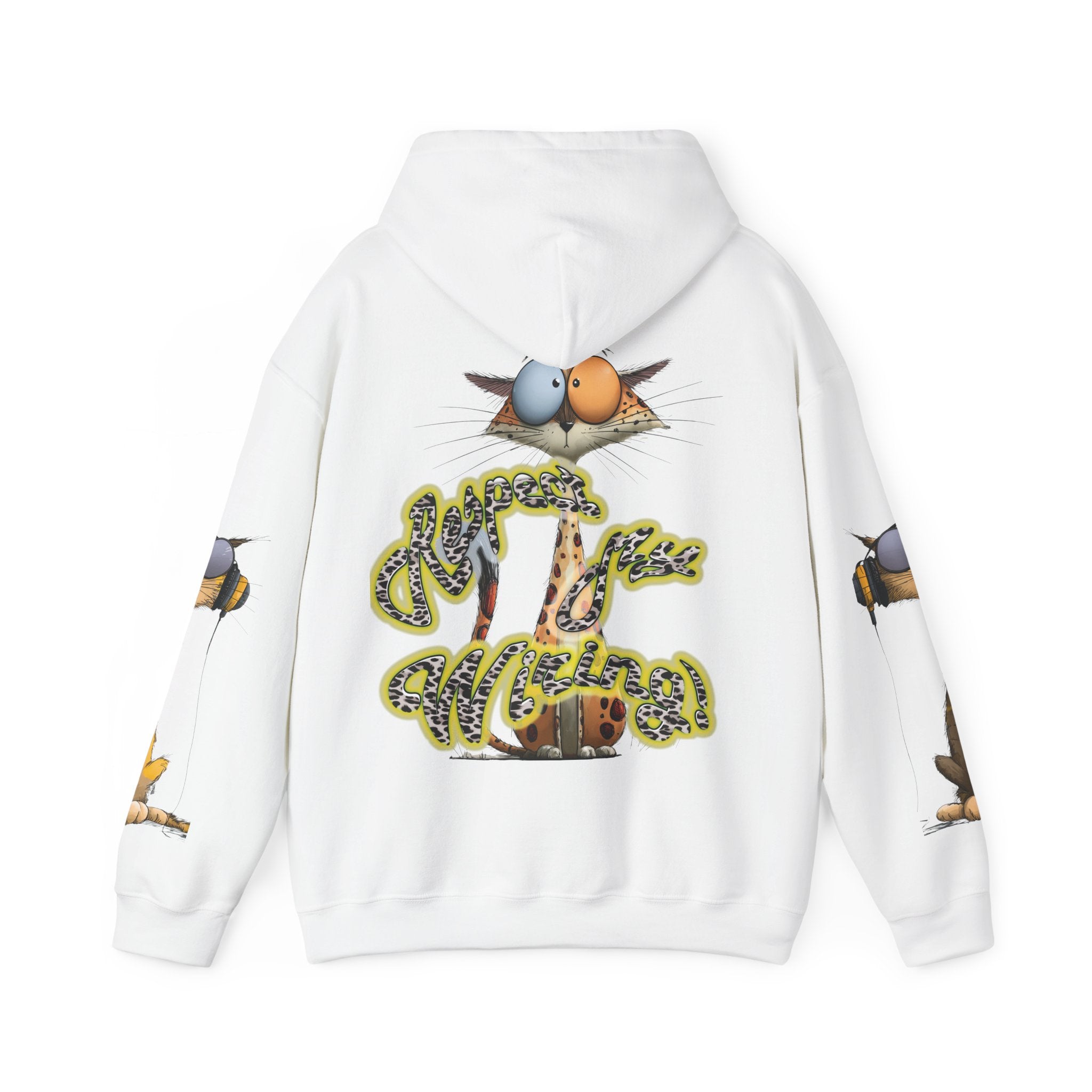 Respect My Wiring Hoodie-Cat Graphic Sweatshirt