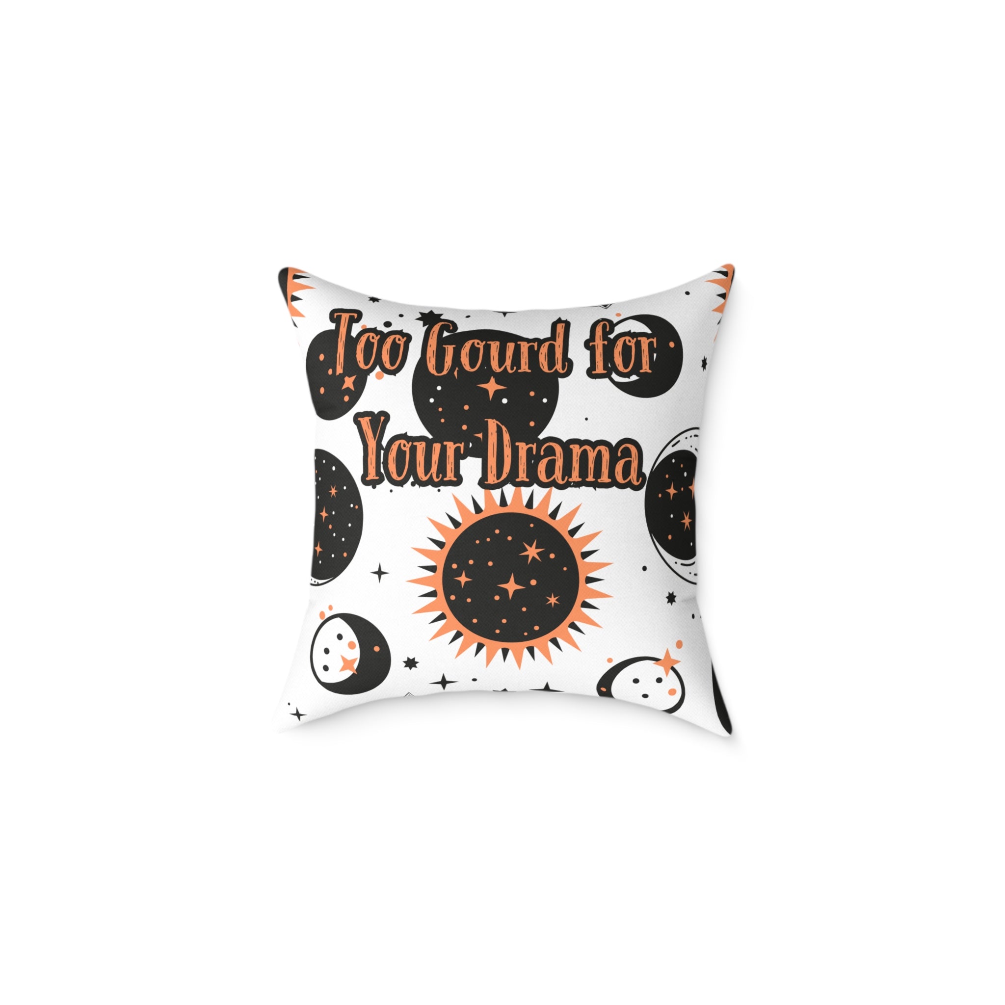 Too Gourd for Your Drama – Celestial Sun & Moon Throw Pillow