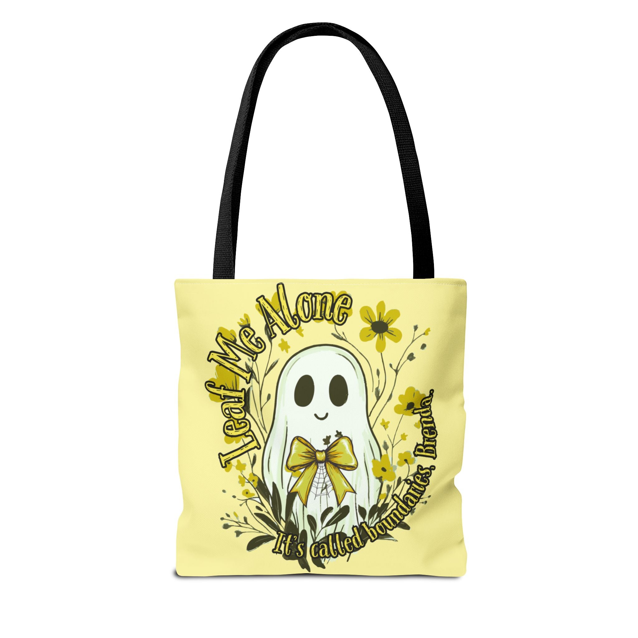 Leaf Me Alone Tote Bag, Cute Ghost Boundaries Bag, Funny Autumn Halloween Tote