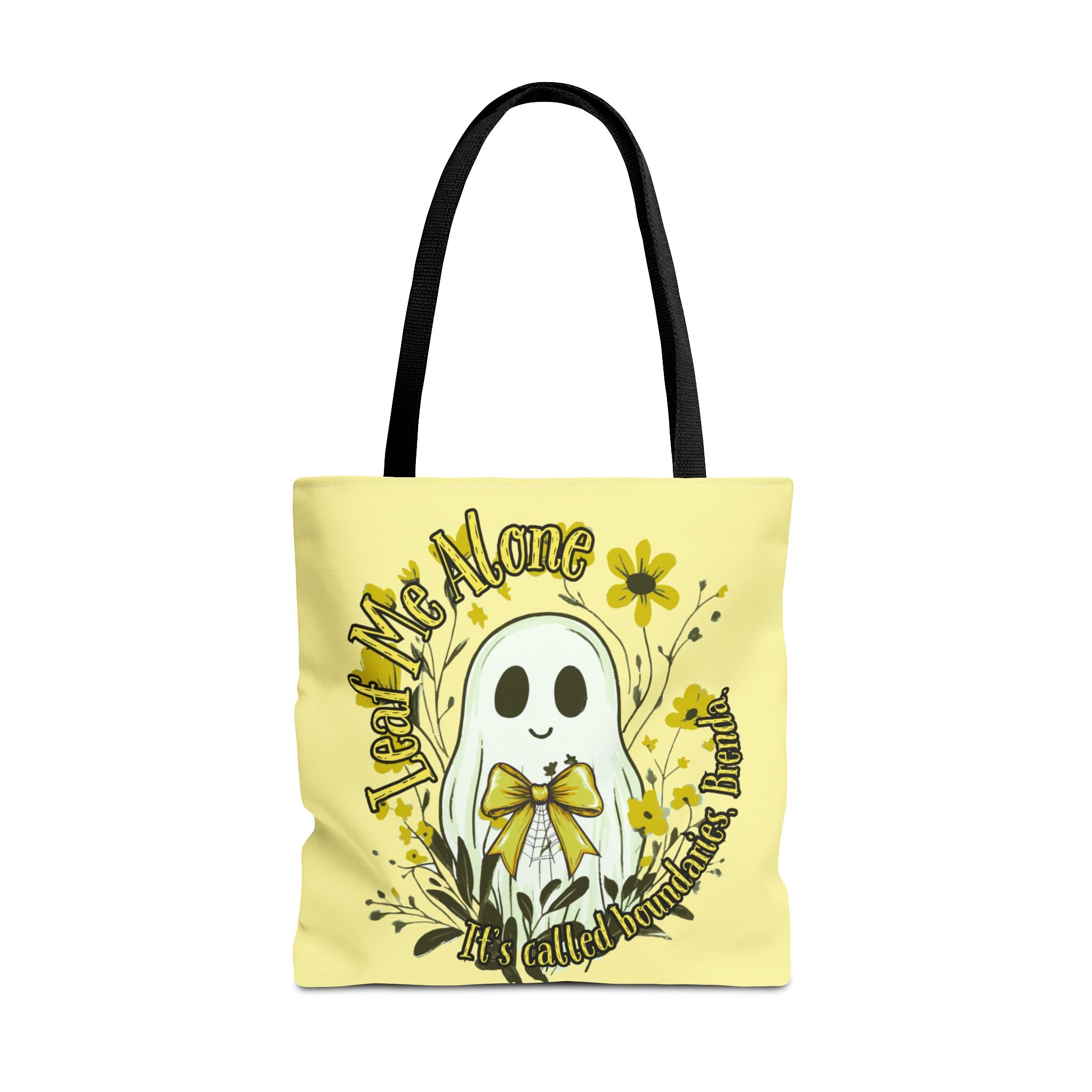 Leaf Me Alone Tote Bag, Cute Ghost Boundaries Bag, Funny Autumn Halloween Tote