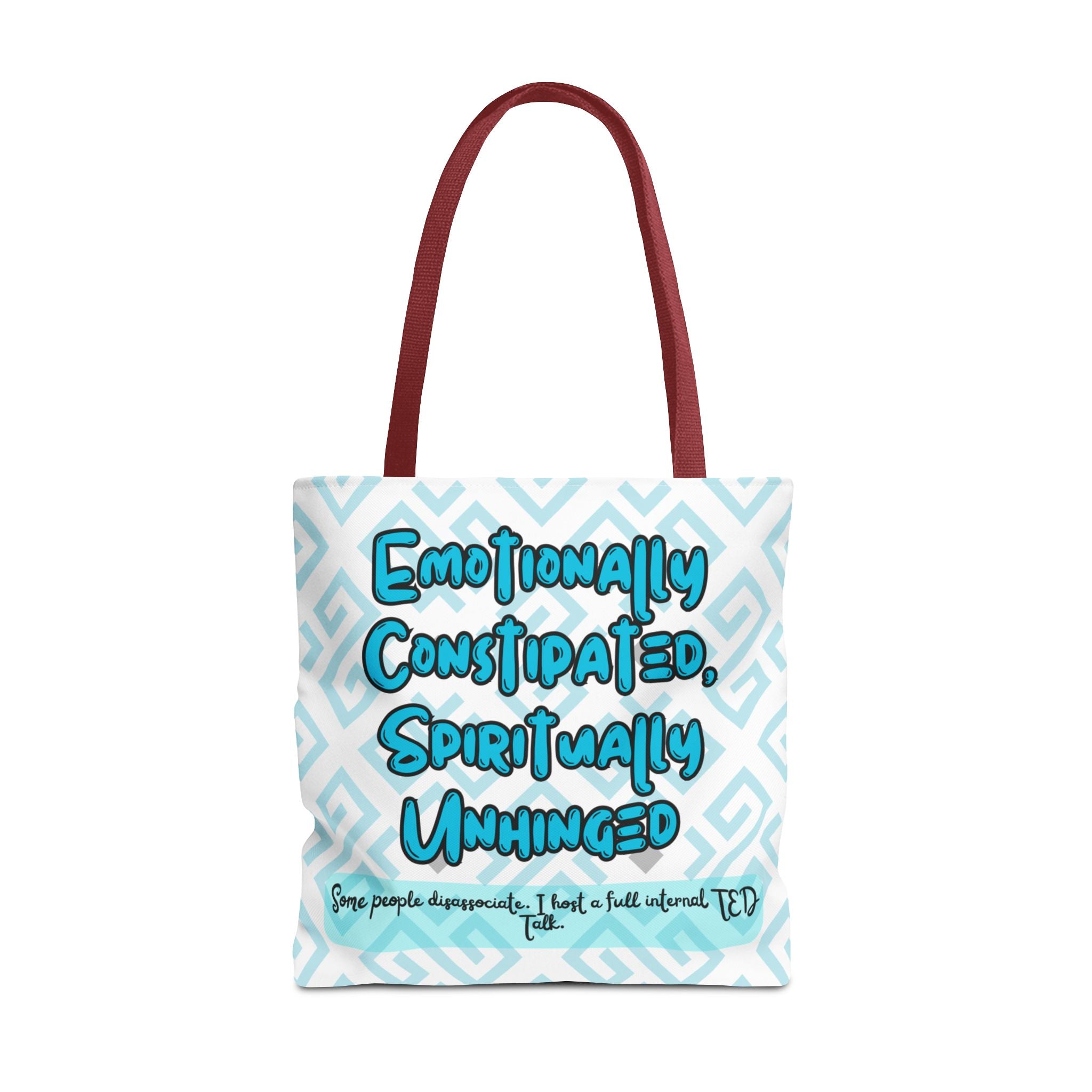 motional Constipation Tote, Spiritually Unhinged Funny Tote Bag for Sarcastic Souls