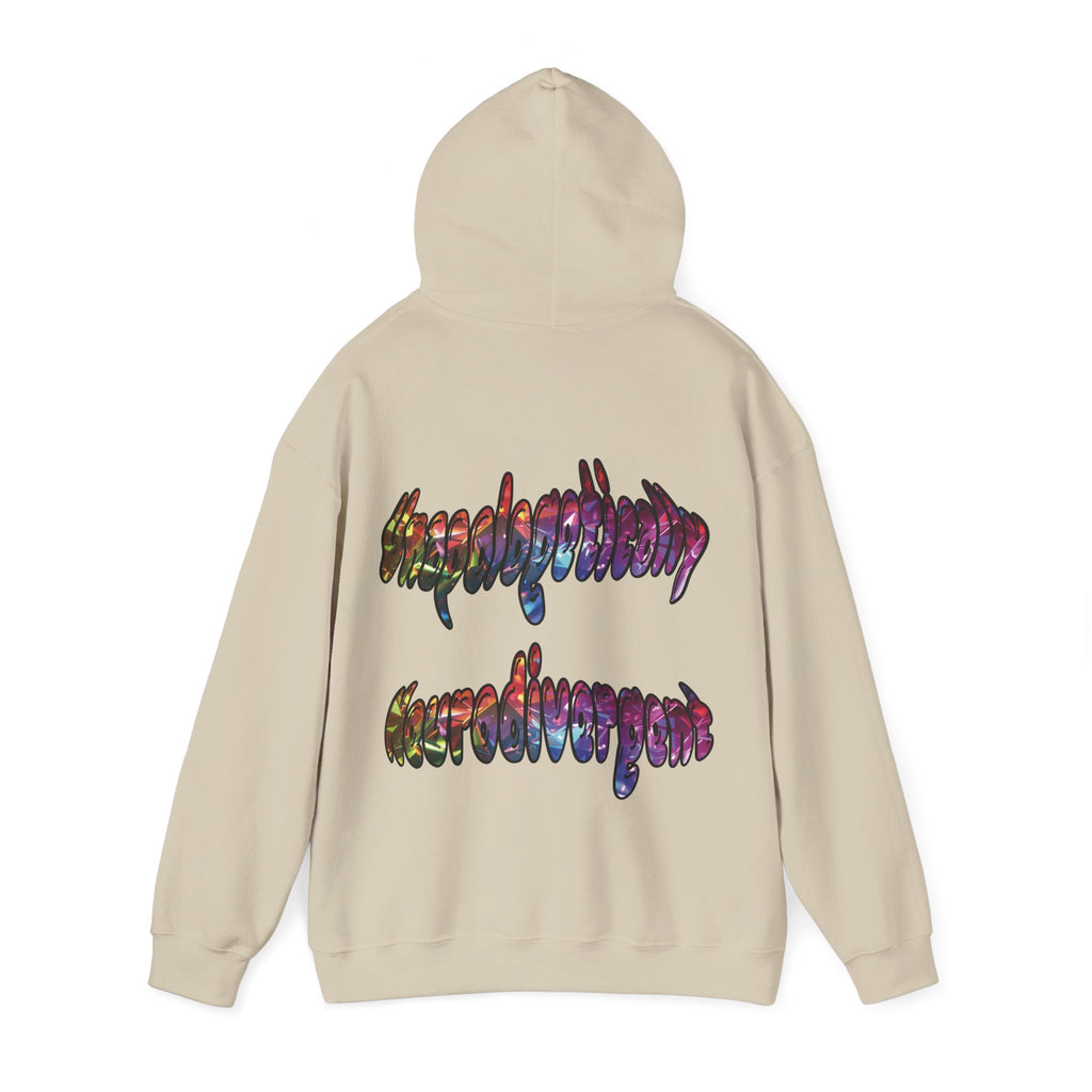 Unapologetically Neurodivergent Hoodie-Holographic Crystal Tree Design, Bold Identity Statement