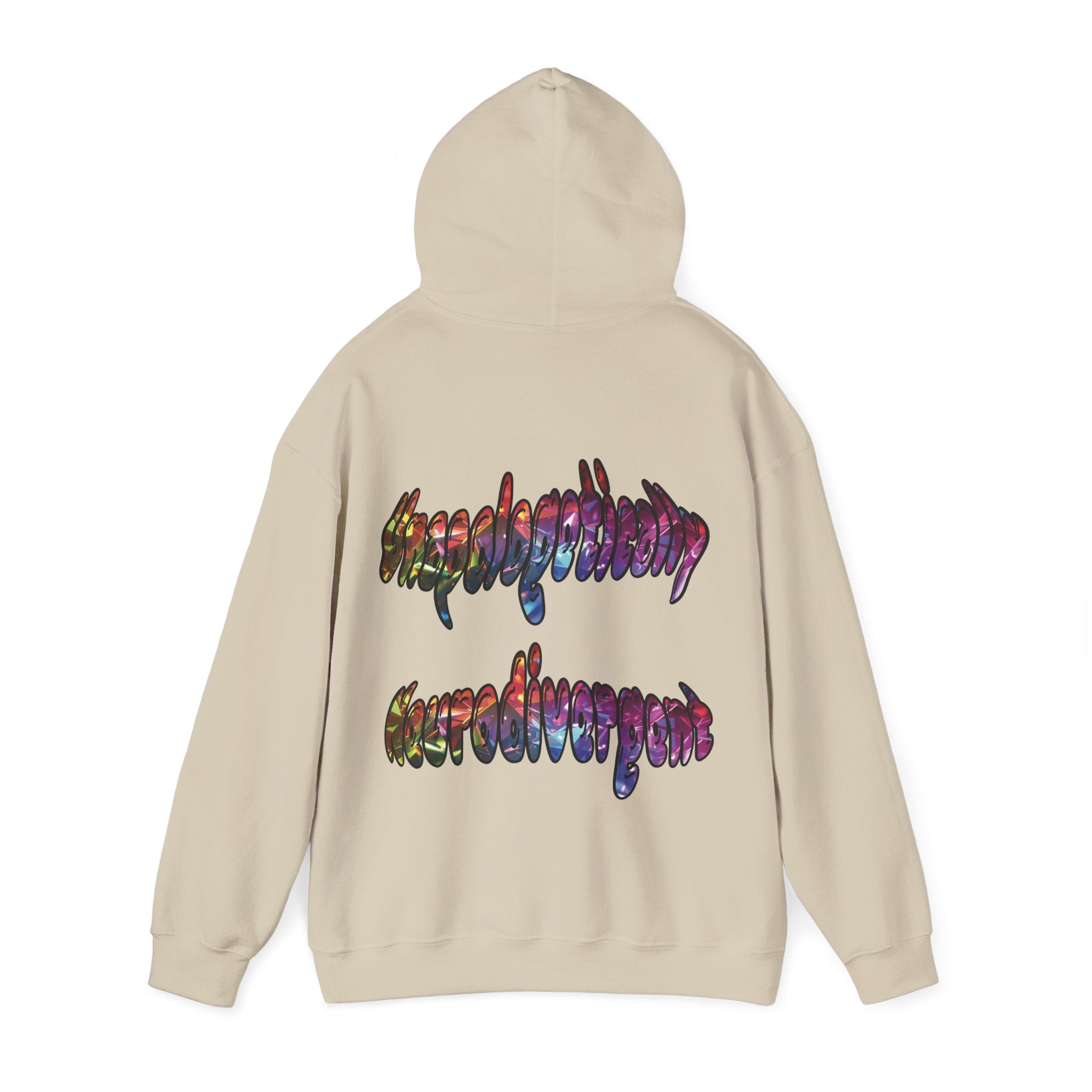 Unapologetically Neurodivergent Hoodie-Holographic Crystal Tree Design, Bold Identity Statement