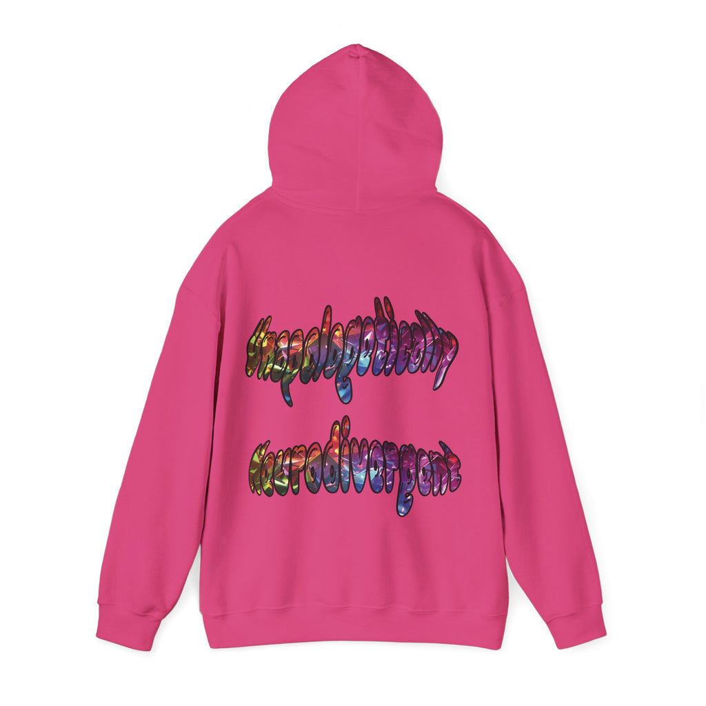Unapologetically Neurodivergent Hoodie-Holographic Crystal Tree Design, Bold Identity Statement