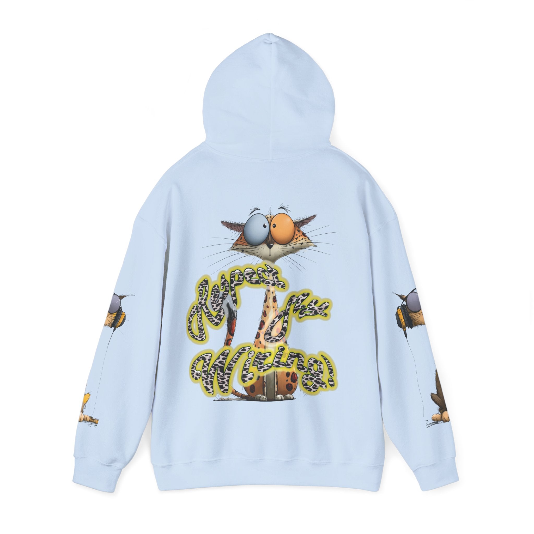 Respect My Wiring Hoodie-Cat Graphic Sweatshirt