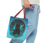 Witch Please Tote Bag – Gothic Black Cat, Spooky Moon Phases, Witchy Aesthetic Shopper