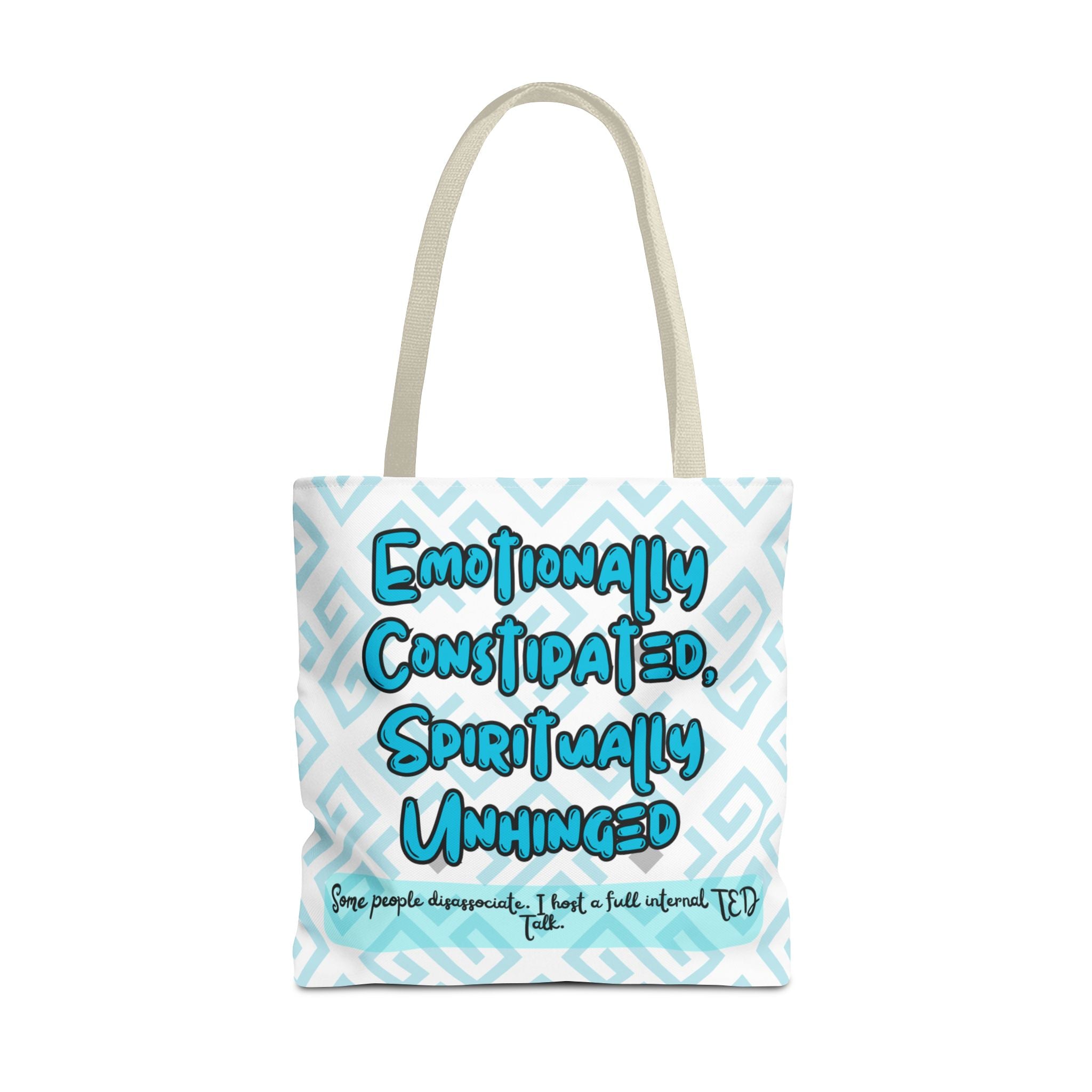 motional Constipation Tote, Spiritually Unhinged Funny Tote Bag for Sarcastic Souls