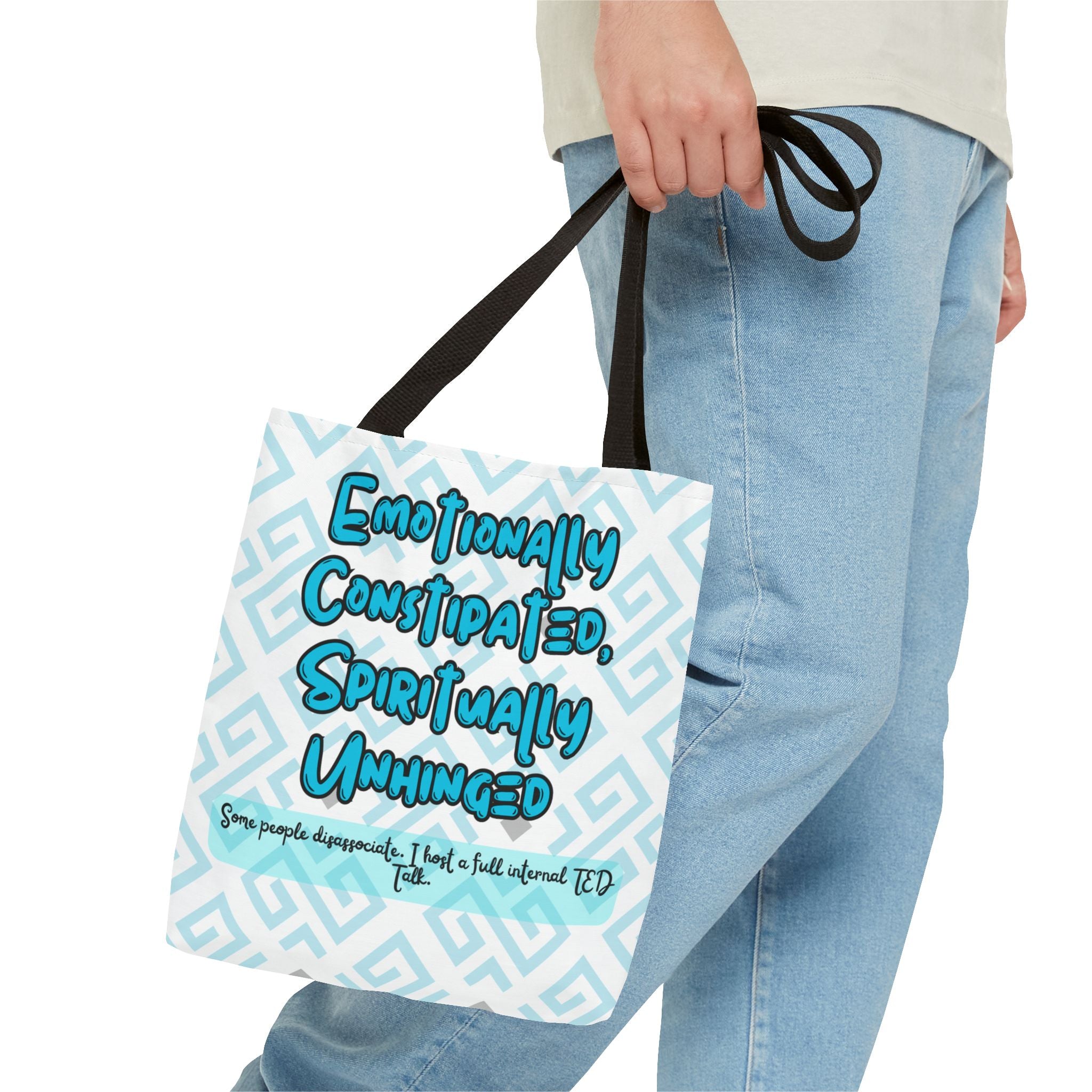 motional Constipation Tote, Spiritually Unhinged Funny Tote Bag for Sarcastic Souls