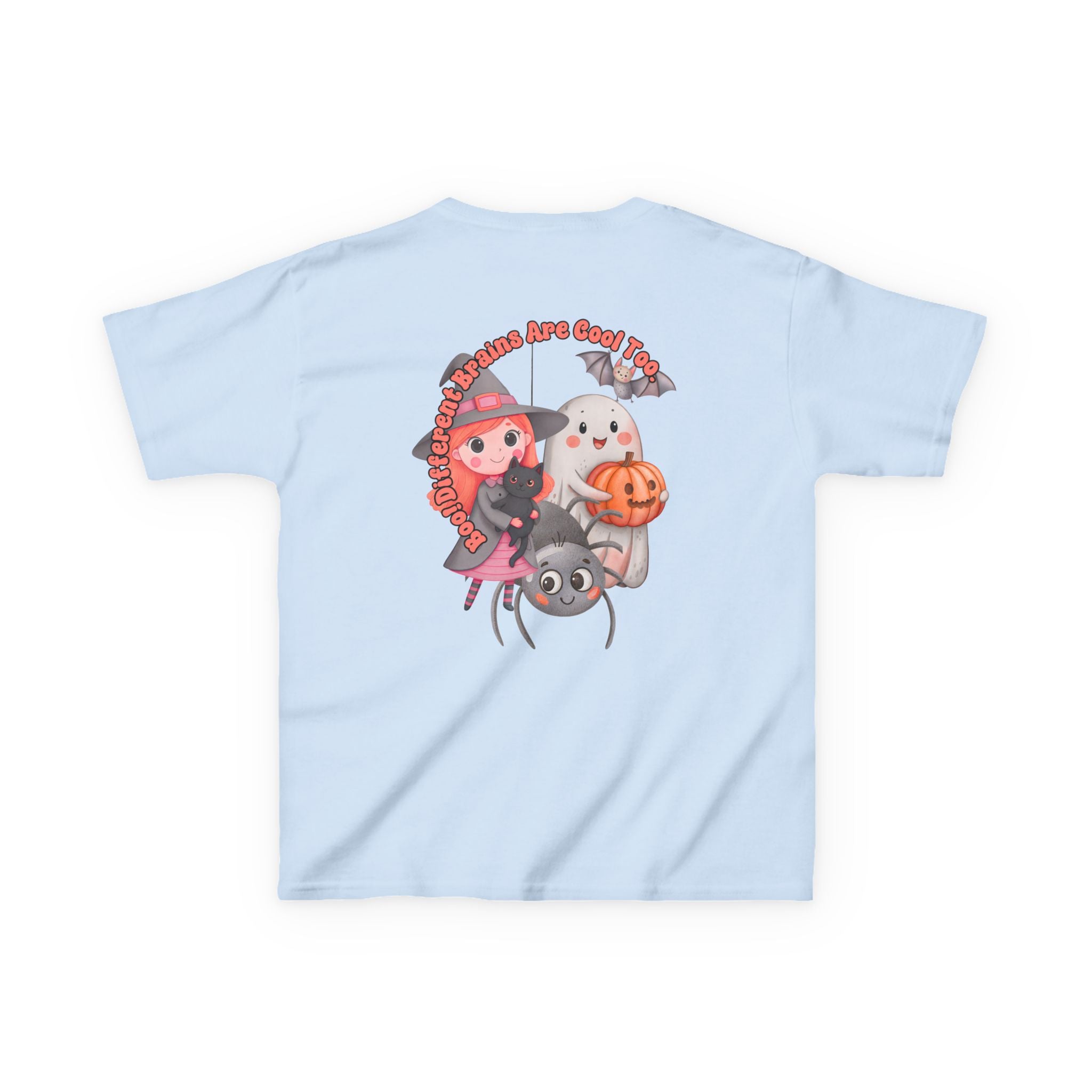“Boo! Different Brains Are Cool Too” Kids Halloween T-Shirt – Inclusive Slogan Tee