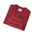 Sarcasm Tee – Social Battery Humour