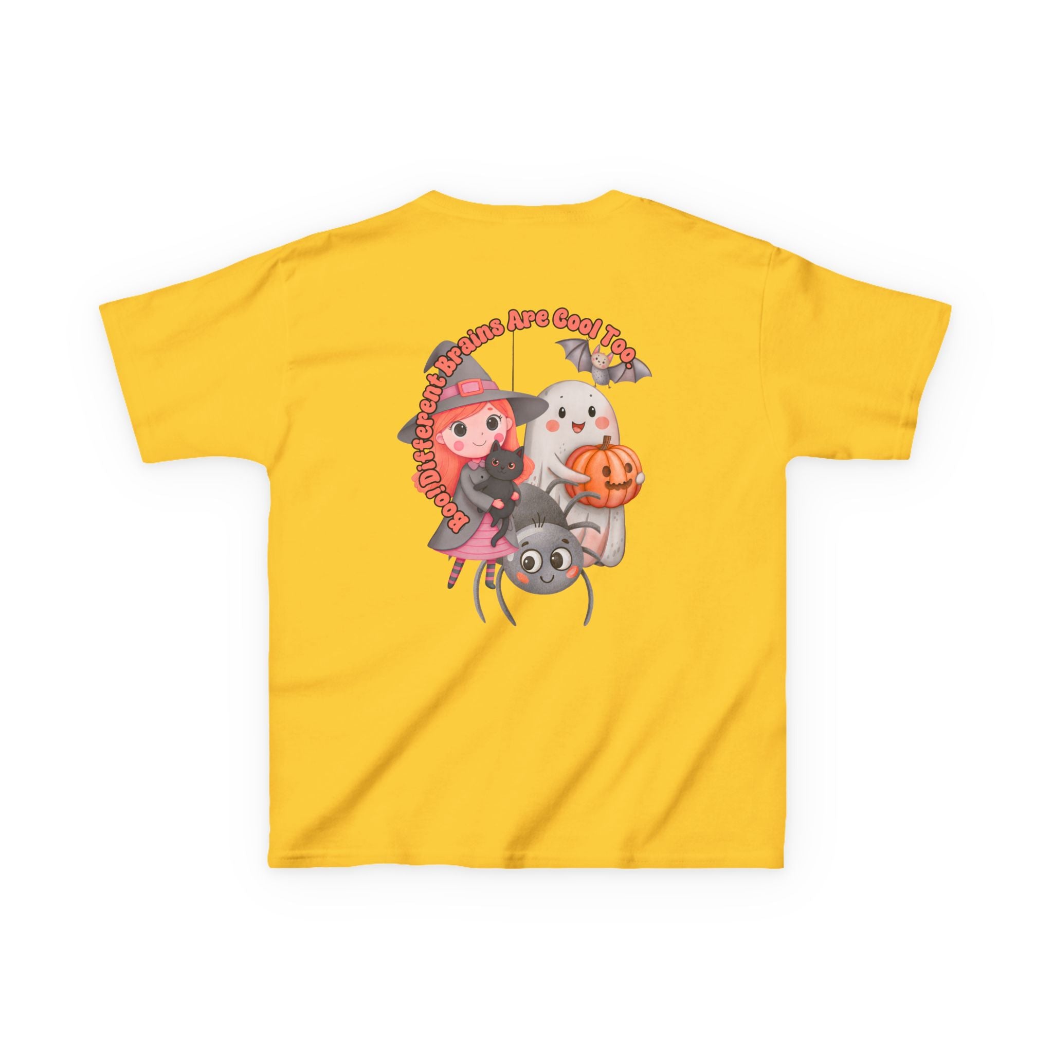 “Boo! Different Brains Are Cool Too” Kids Halloween T-Shirt – Inclusive Slogan Tee