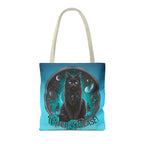 Witch Please Tote Bag – Gothic Black Cat, Spooky Moon Phases, Witchy Aesthetic Shopper