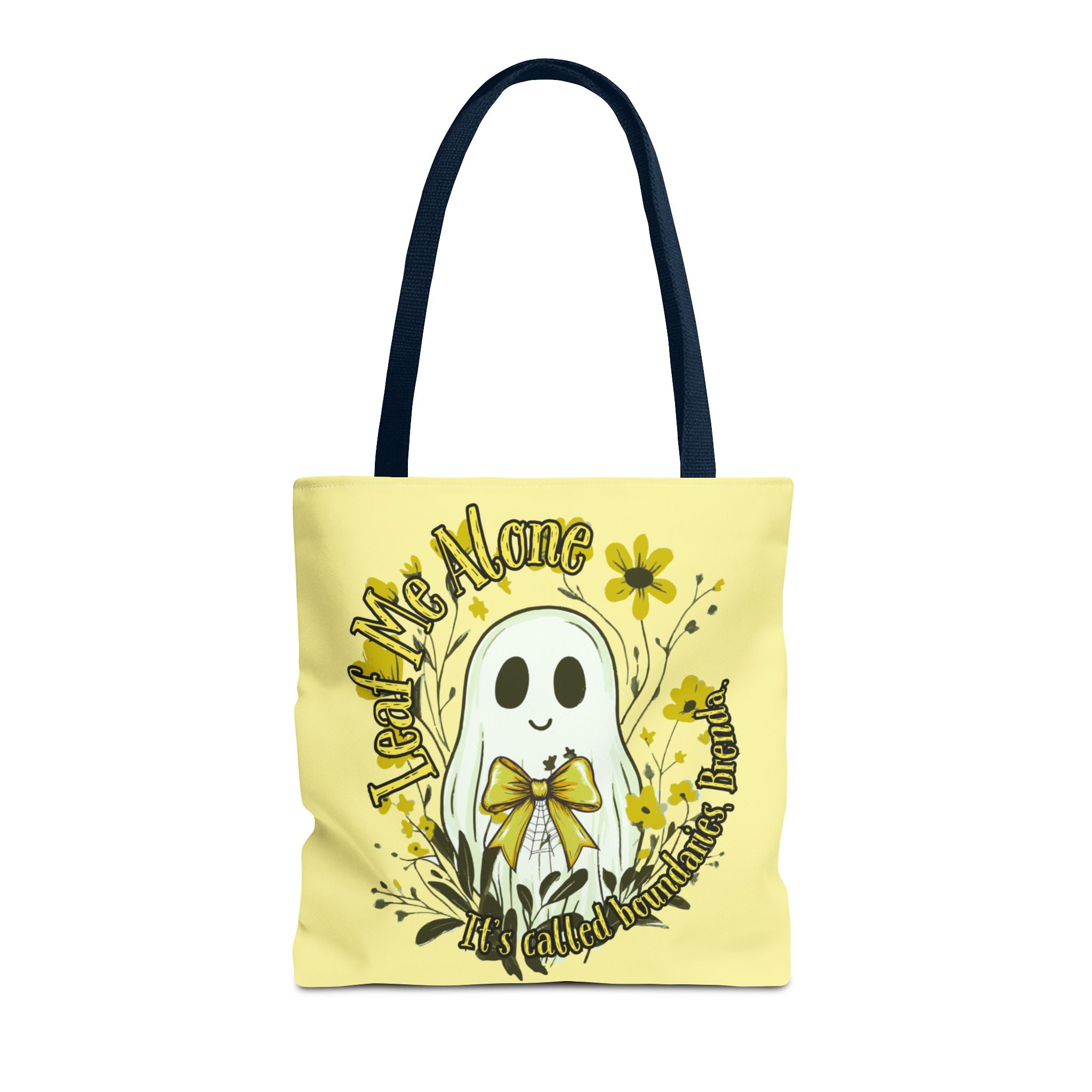 Leaf Me Alone Tote Bag, Cute Ghost Boundaries Bag, Funny Autumn Halloween Tote