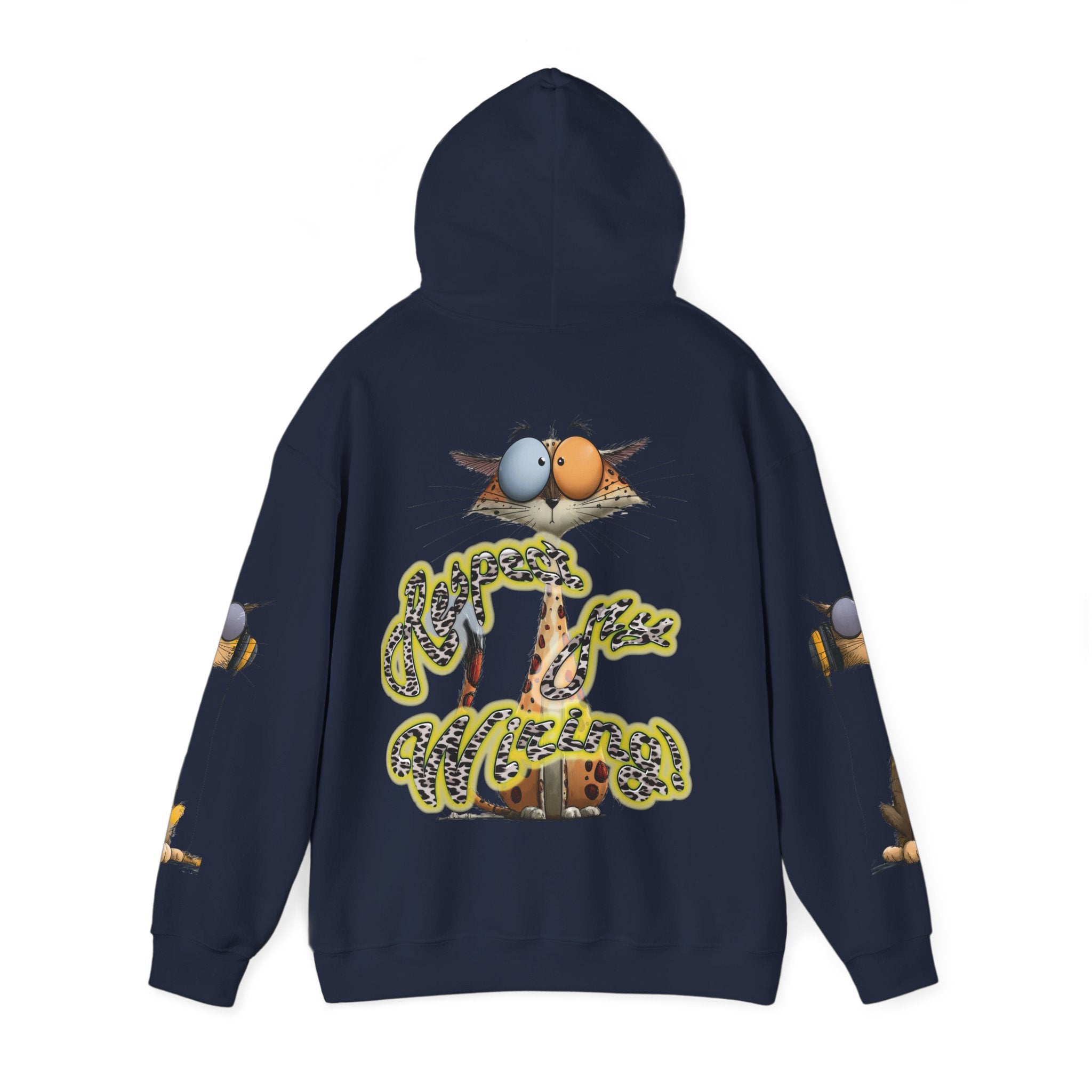 Respect My Wiring Hoodie-Cat Graphic Sweatshirt