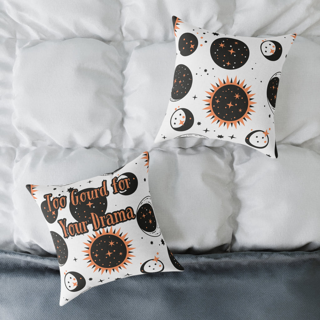 Too Gourd for Your Drama – Celestial Sun & Moon Throw Pillow