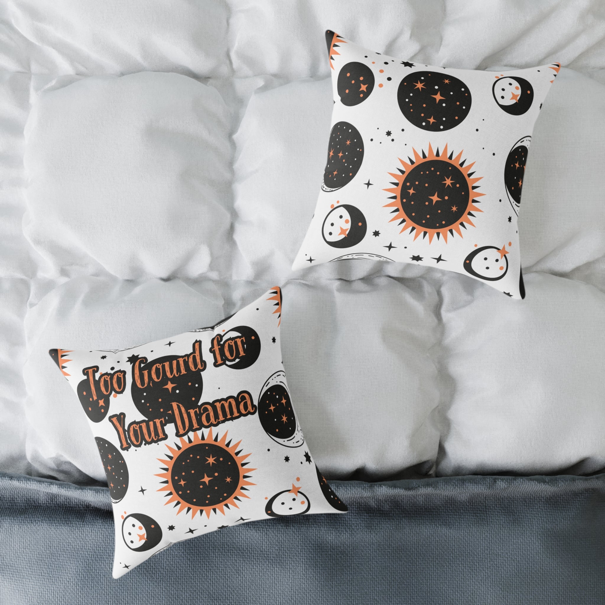 Too Gourd for Your Drama – Celestial Sun & Moon Throw Pillow