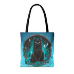 Witch Please Tote Bag – Gothic Black Cat, Spooky Moon Phases, Witchy Aesthetic Shopper