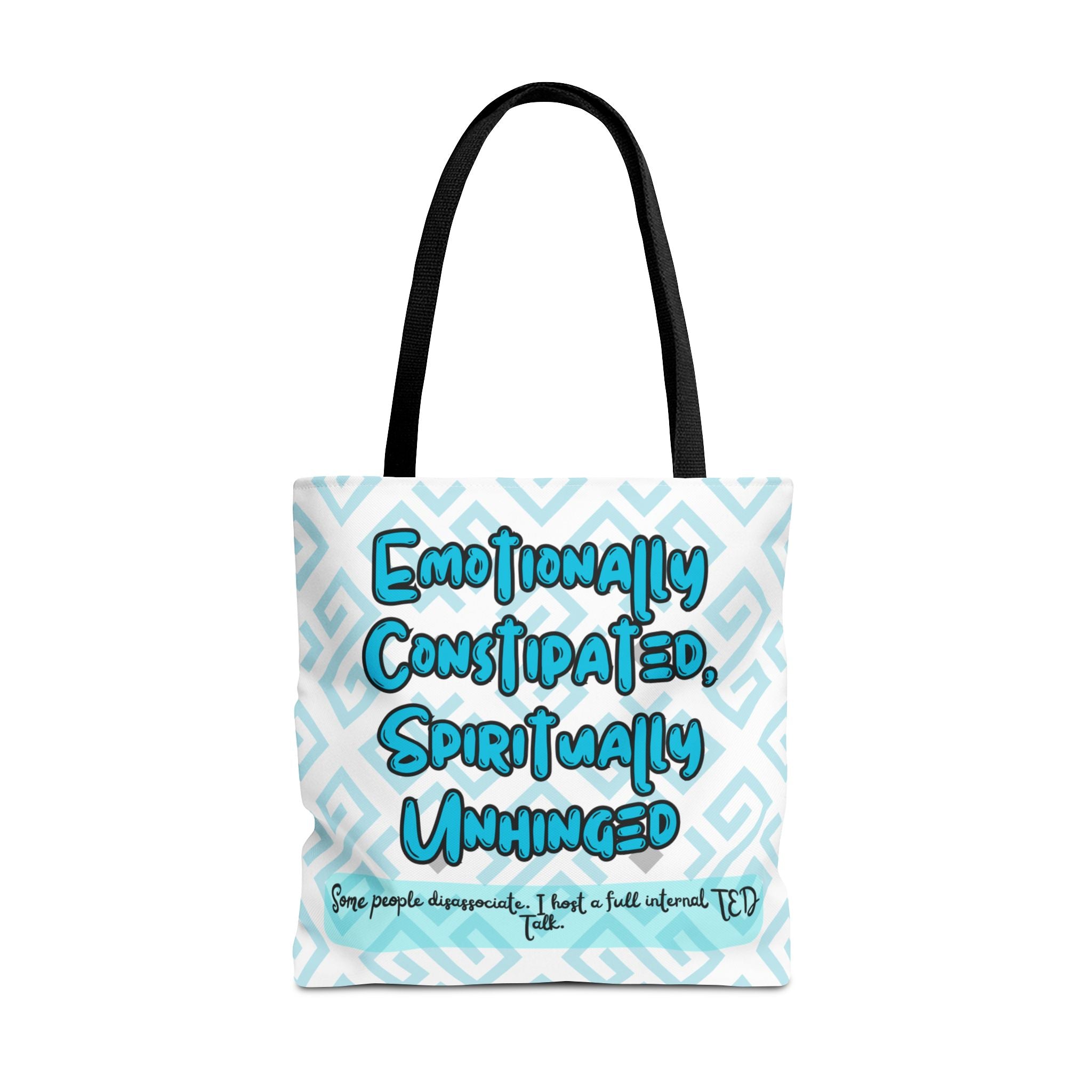 motional Constipation Tote, Spiritually Unhinged Funny Tote Bag for Sarcastic Souls