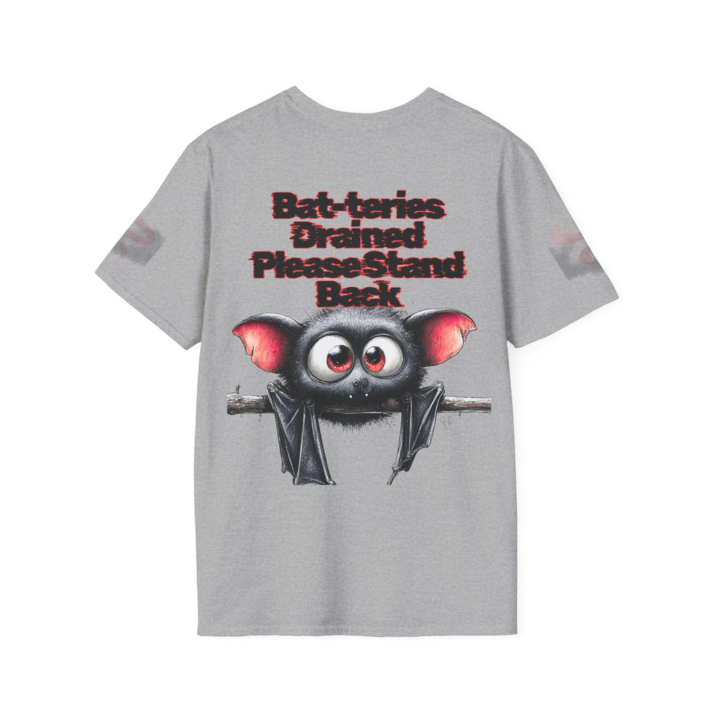 Bat-teries Drained – Cute and Funny Bat T-Shirt