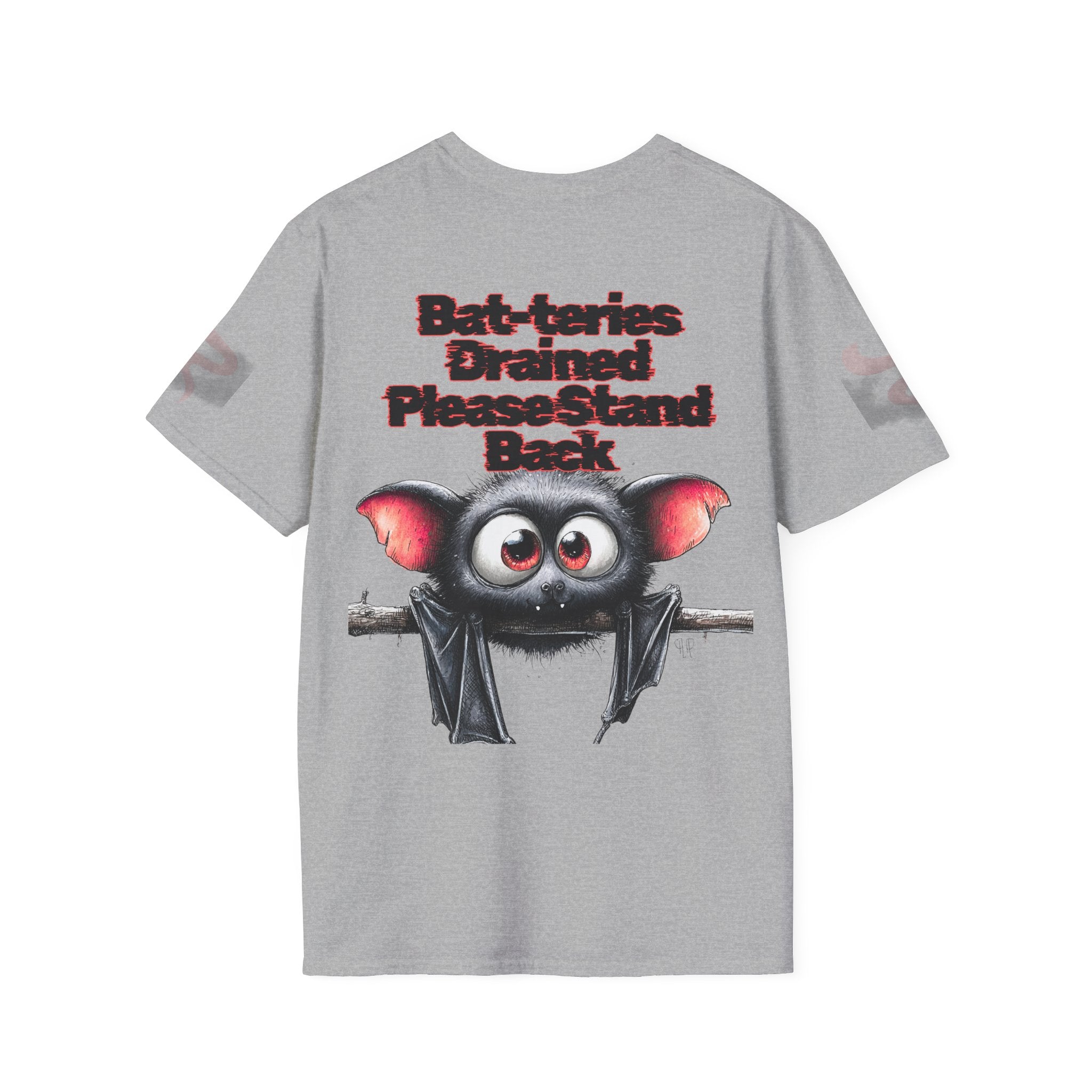 Bat-teries Drained – Cute and Funny Bat T-Shirt