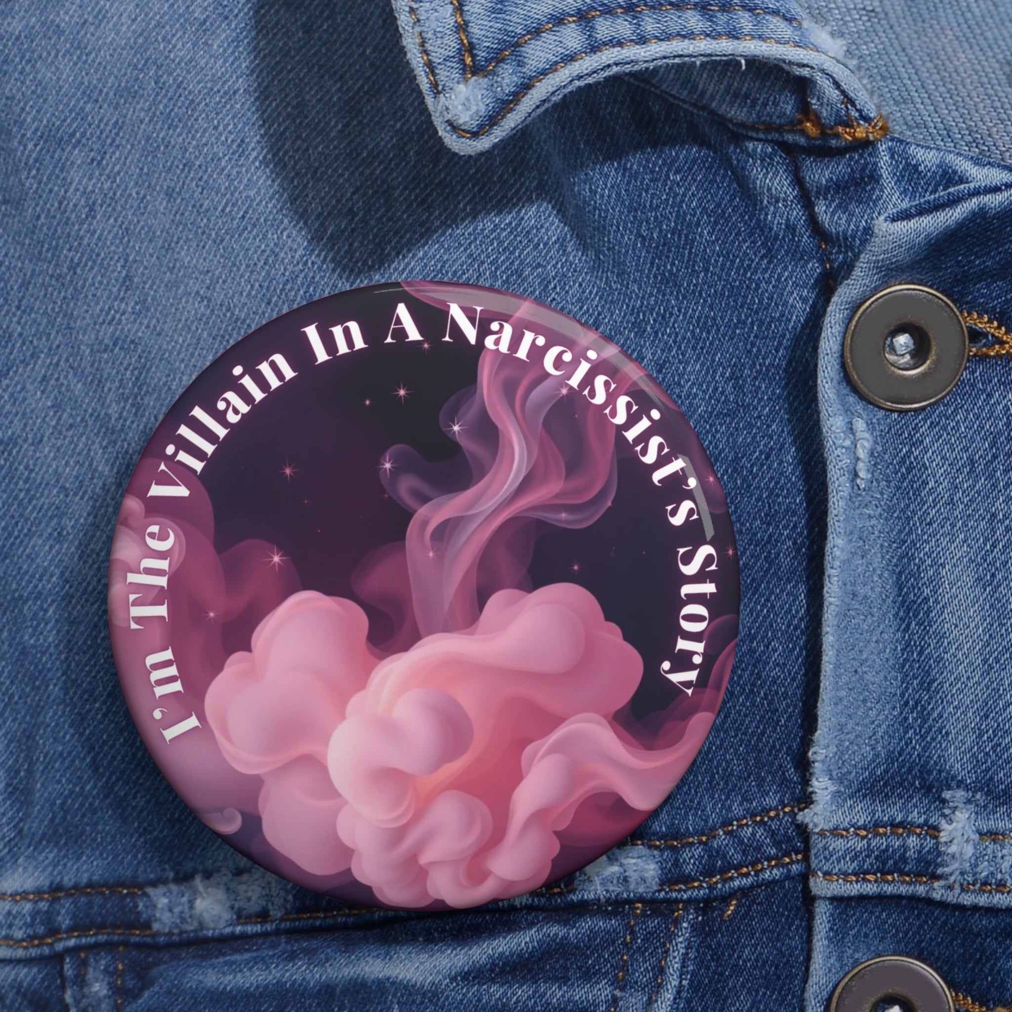 Bold Healing Affirmation Badge – Pink Smoke Design (3in)