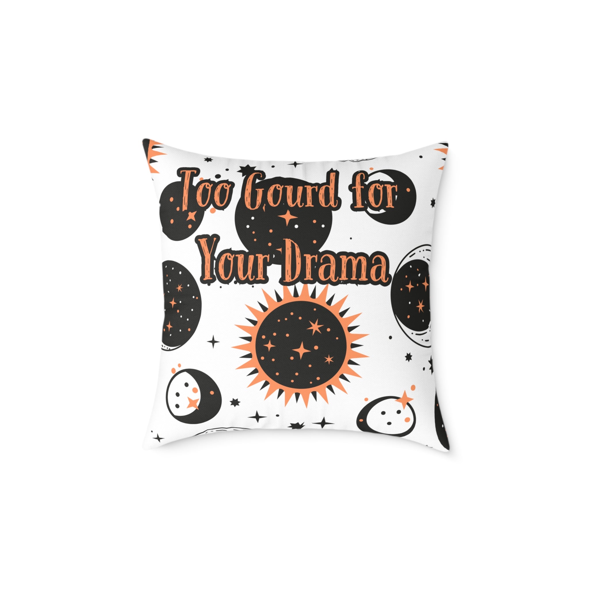 Too Gourd for Your Drama – Celestial Sun & Moon Throw Pillow