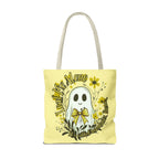 Leaf Me Alone Tote Bag, Cute Ghost Boundaries Bag, Funny Autumn Halloween Tote