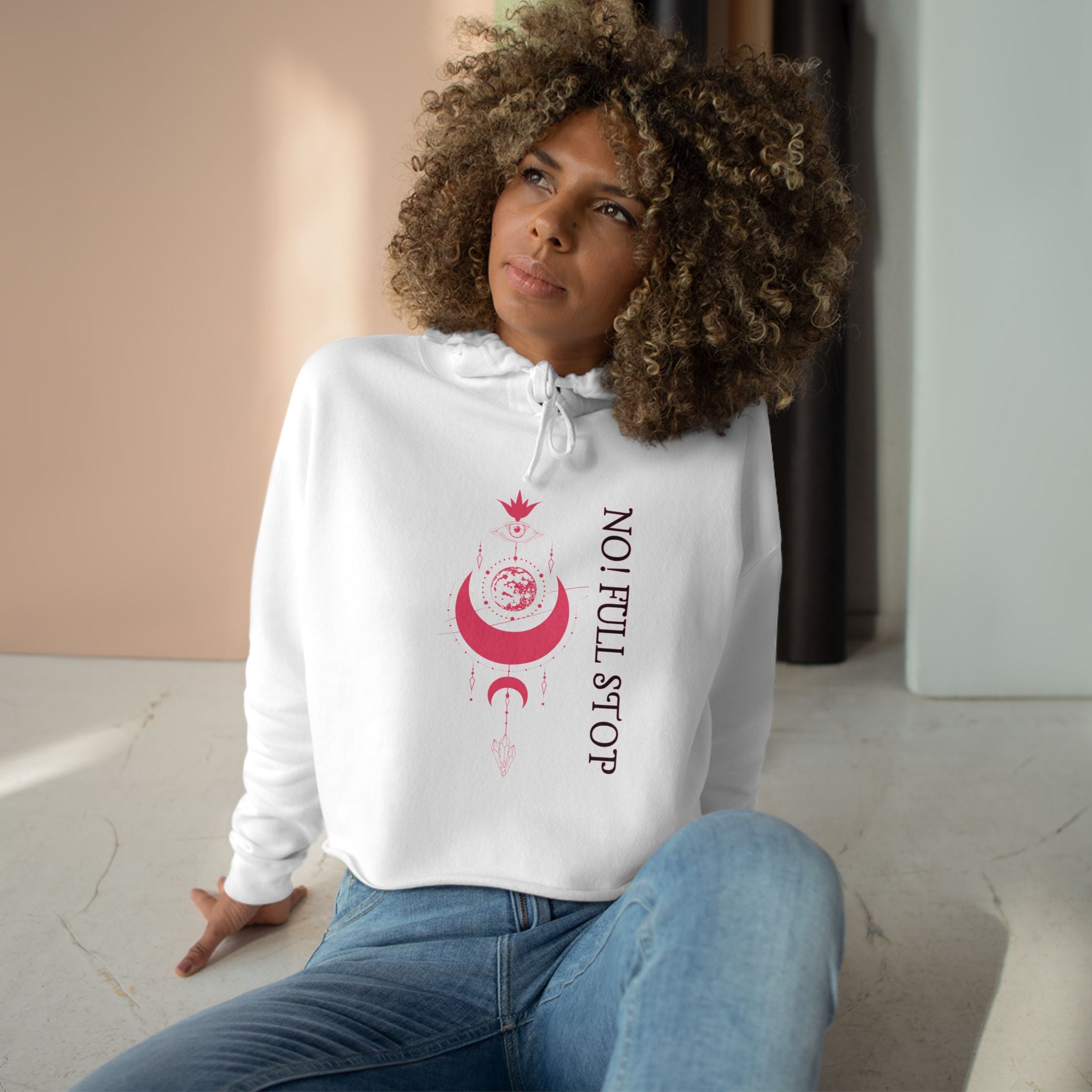No! Full StopInclusive  Crop Hoodie – Lunar Lotus