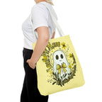 Leaf Me Alone Tote Bag, Cute Ghost Boundaries Bag, Funny Autumn Halloween Tote