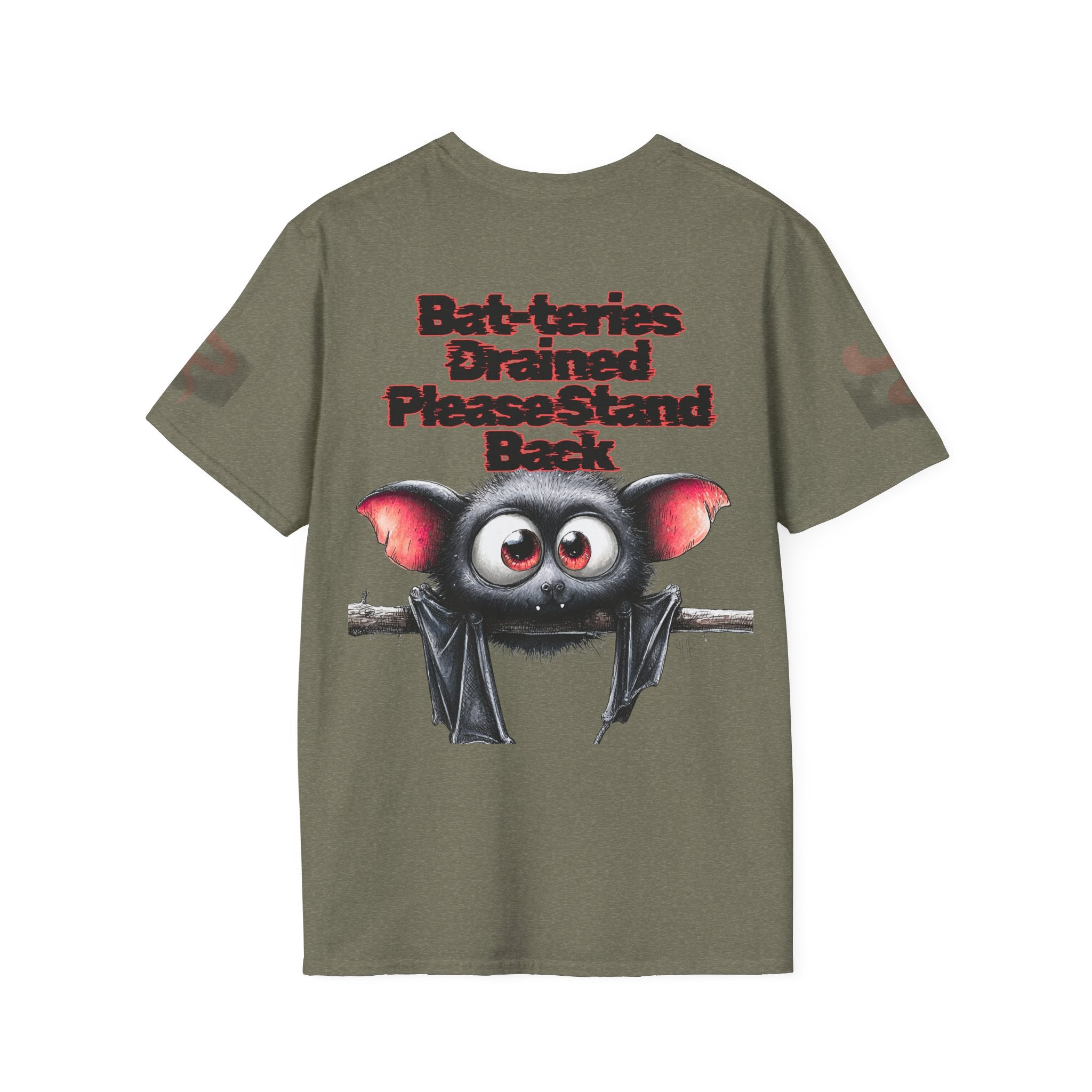 Bat-teries Drained – Cute and Funny Bat T-Shirt