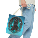 Witch Please Tote Bag – Gothic Black Cat, Spooky Moon Phases, Witchy Aesthetic Shopper