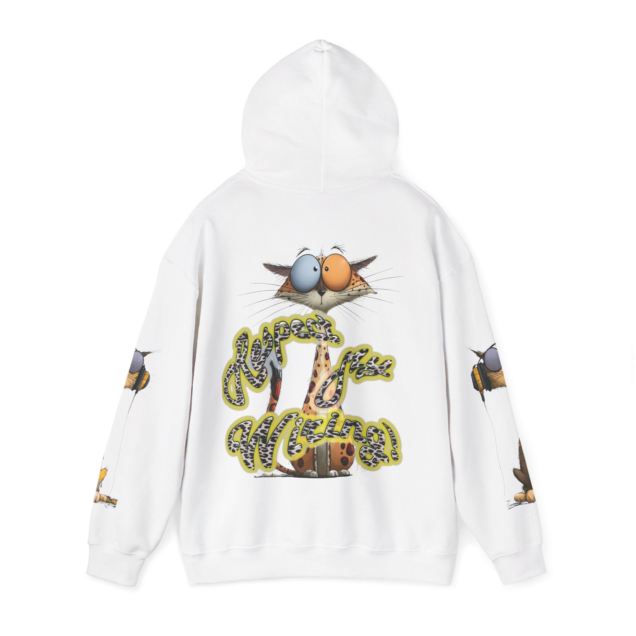 Respect My Wiring Hoodie-Cat Graphic Sweatshirt
