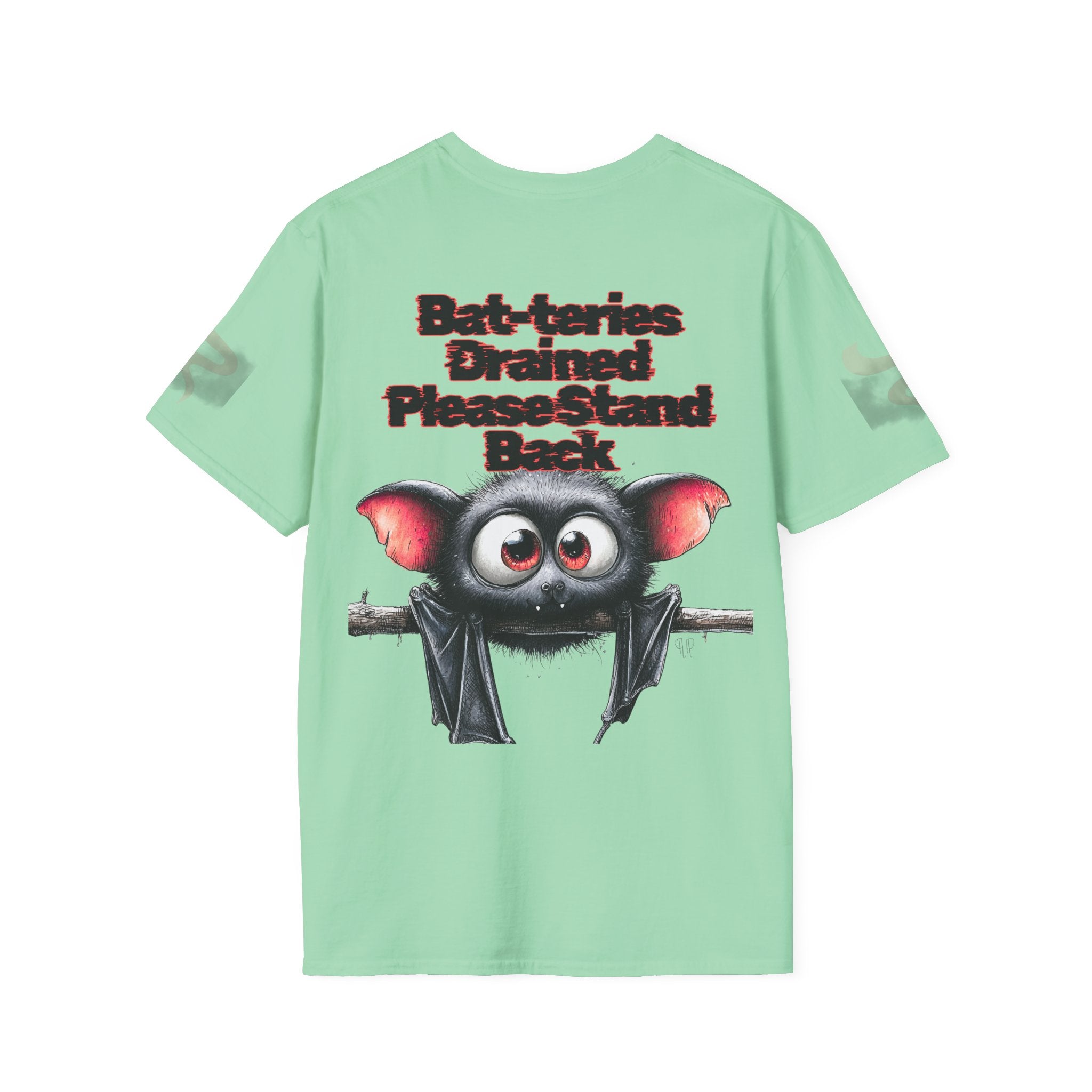 Bat-teries Drained – Cute and Funny Bat T-Shirt