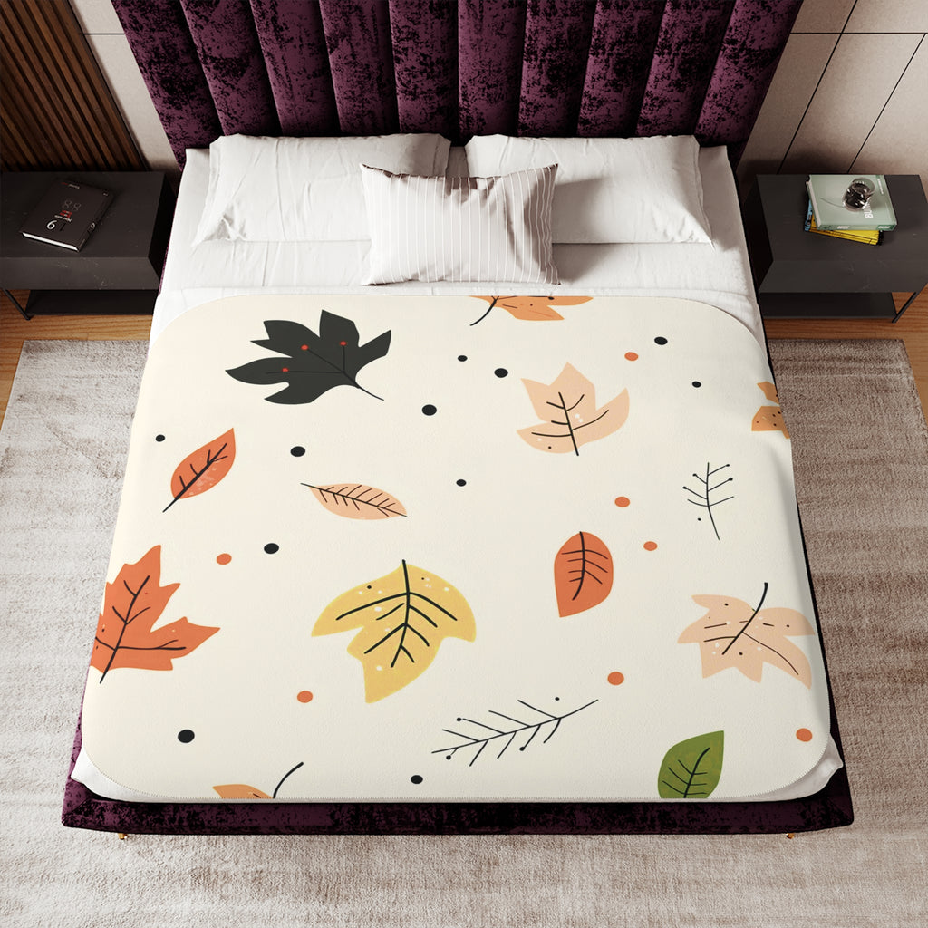 Crisp Leaves Sherpa Blanket – Snug & Seasonal