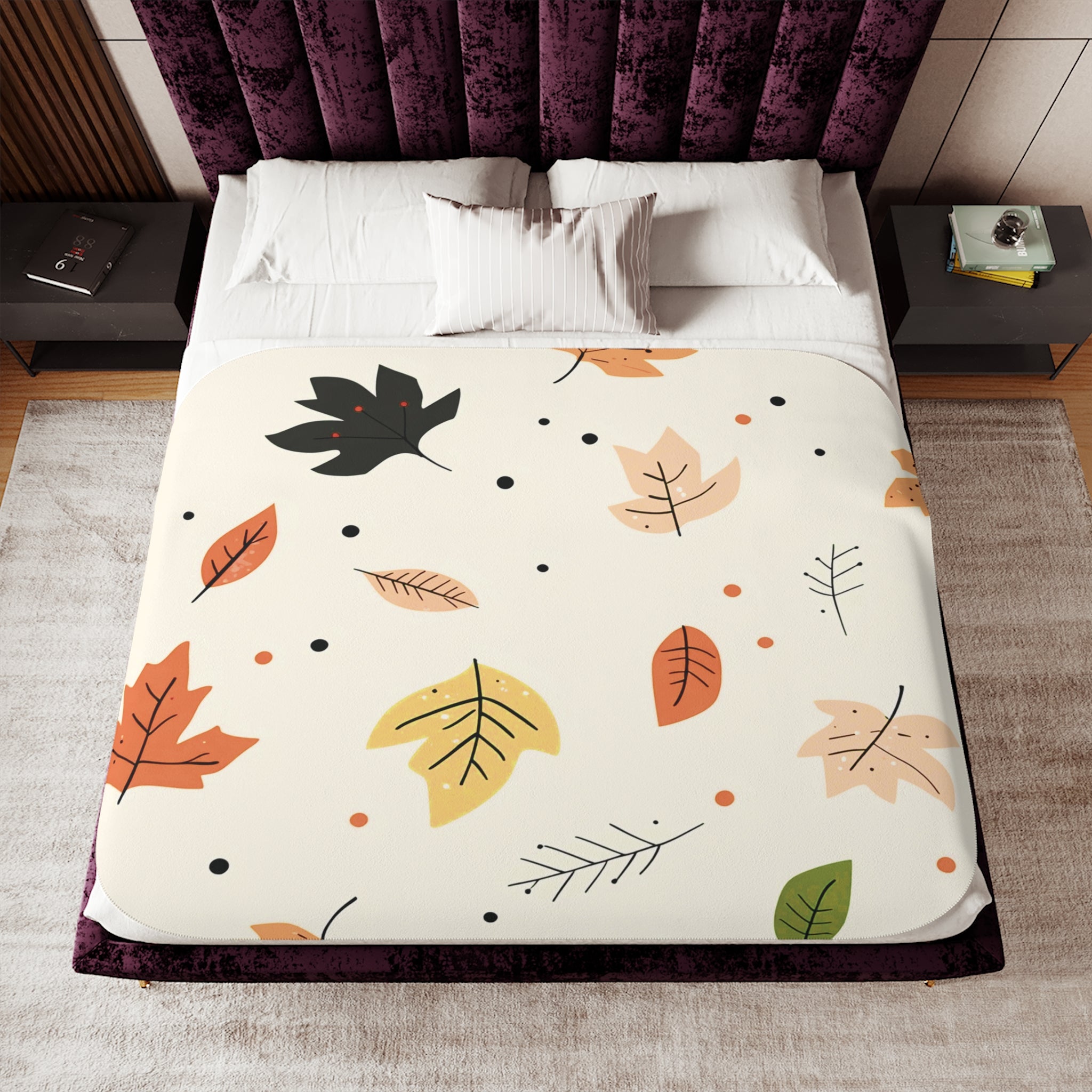 Crisp Leaves Sherpa Blanket – Snug & Seasonal